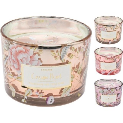 VASO VETRO CON CERA 11X8CM 3 A